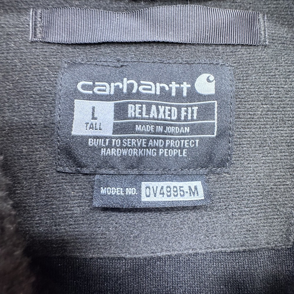 Men's Carhartt Textured Fleece Vest Size L Full Zip Black Jacket Work OV4995-M - Picture 3 of 6